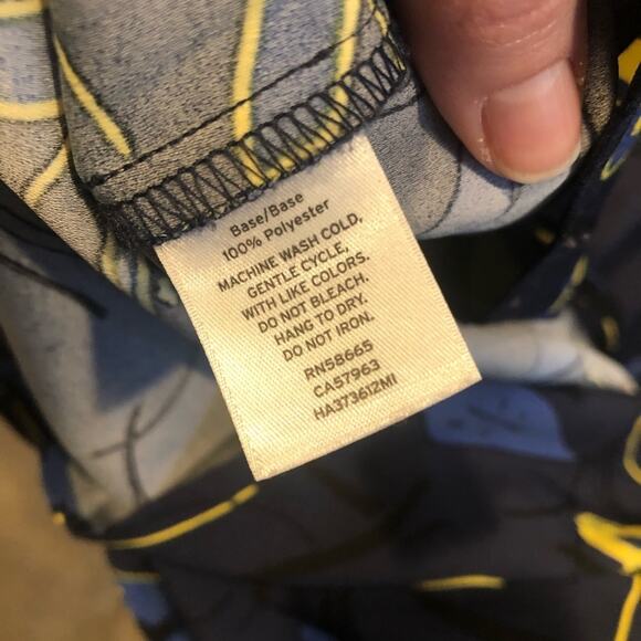 Halogen Blue Floral Long Sleeve Keyhole Back Dress - Picture 6 of 7